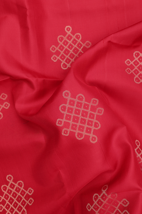 Soft Silk Saree In Scarlet Red With Zari Motifs