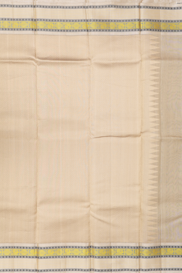 Kanchipuram Silk Saree In Black With Stripes Design