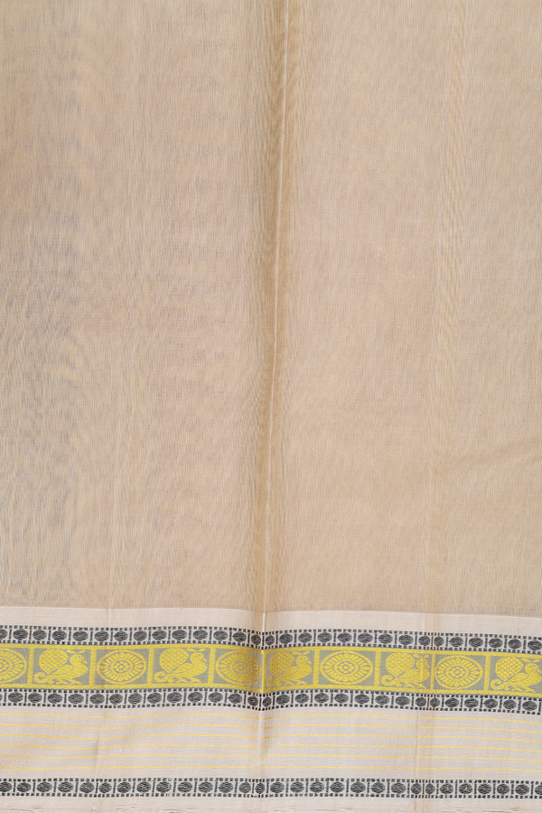 Kanchipuram Silk Saree In Black With Stripes Design