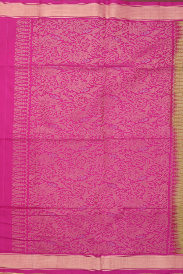 Soft Silk Saree In Lime Green With Zari Buttas