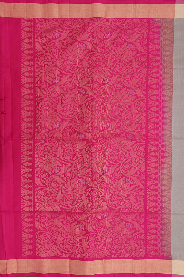 Soft Silk Saree In Green Beige With Zari Buttas