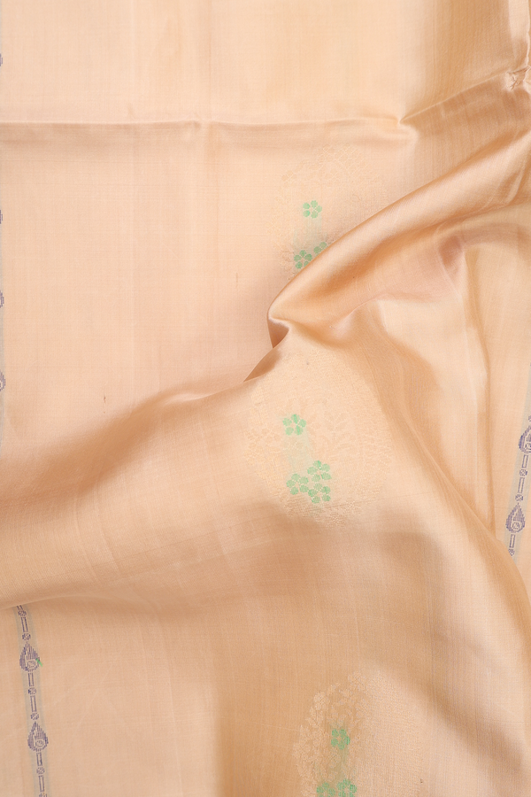 Soft Silk Saree In Cream Color With Allover Design