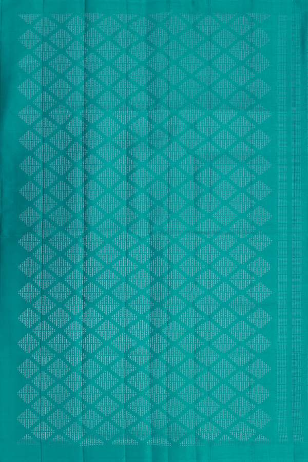 Soft Silk Saree In Peacock Blue With Stripes Design