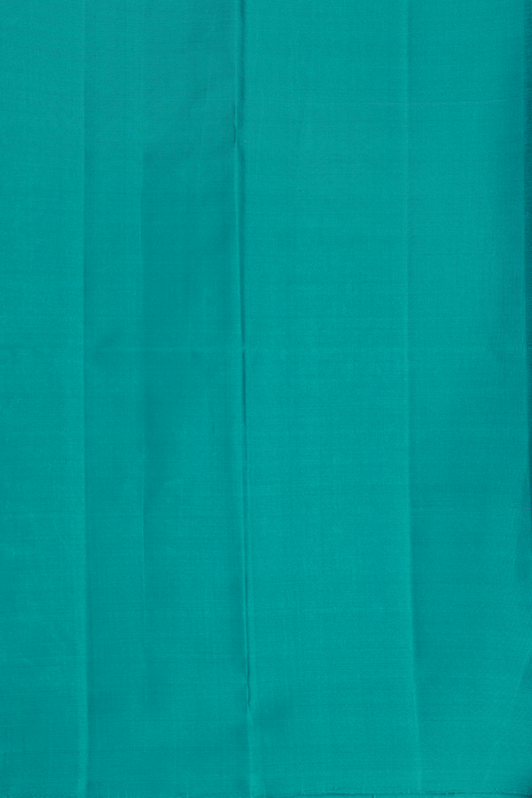 Soft Silk Saree In Peacock Blue With Stripes Design