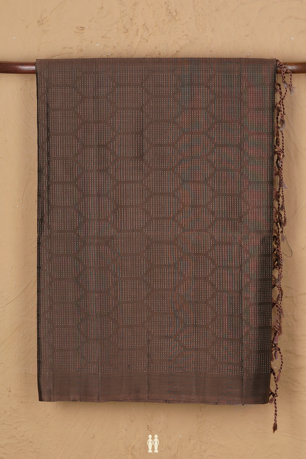 Soft Silk Saree In Walnut Brown With Allover Design