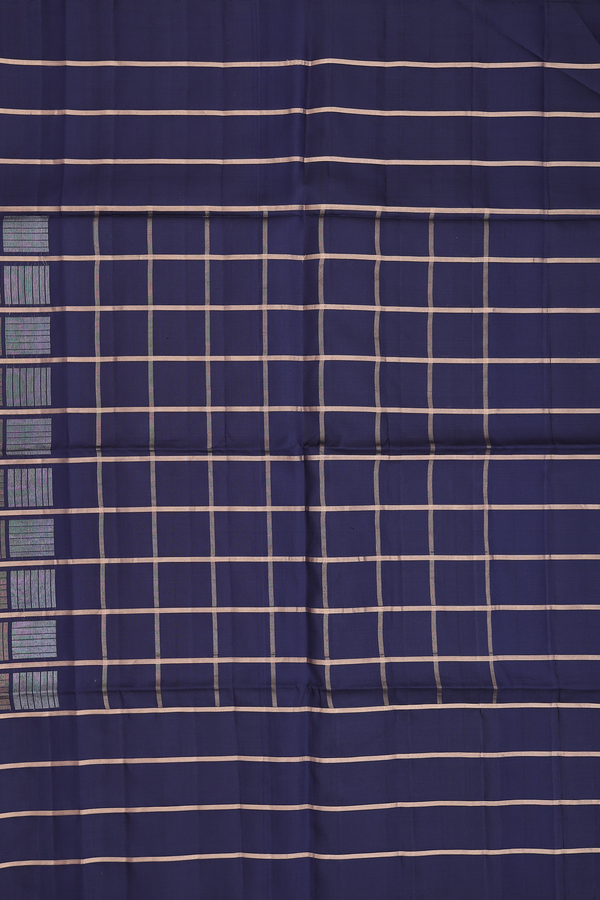 Soft Silk Saree In Navy Blue With Allover Design