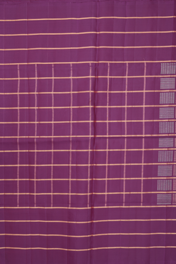Soft Silk Saree In Purple With Checks Design