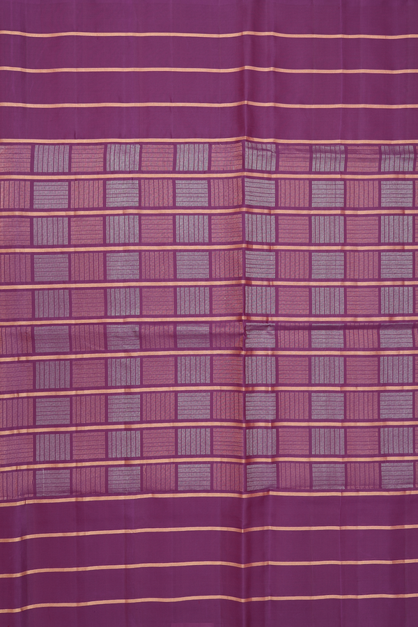 Soft Silk Saree In Purple With Checks Design