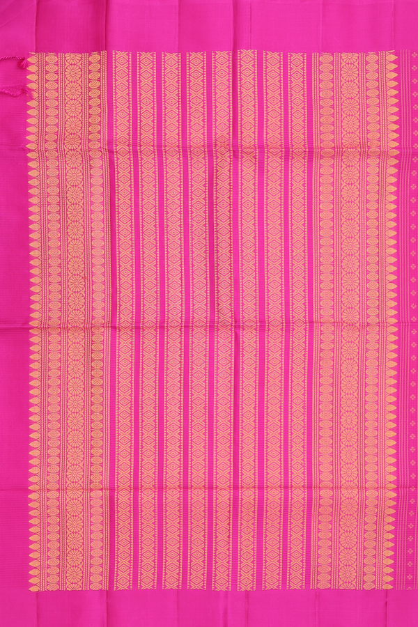Soft Silk Saree In Dark Pink With Stripes Design