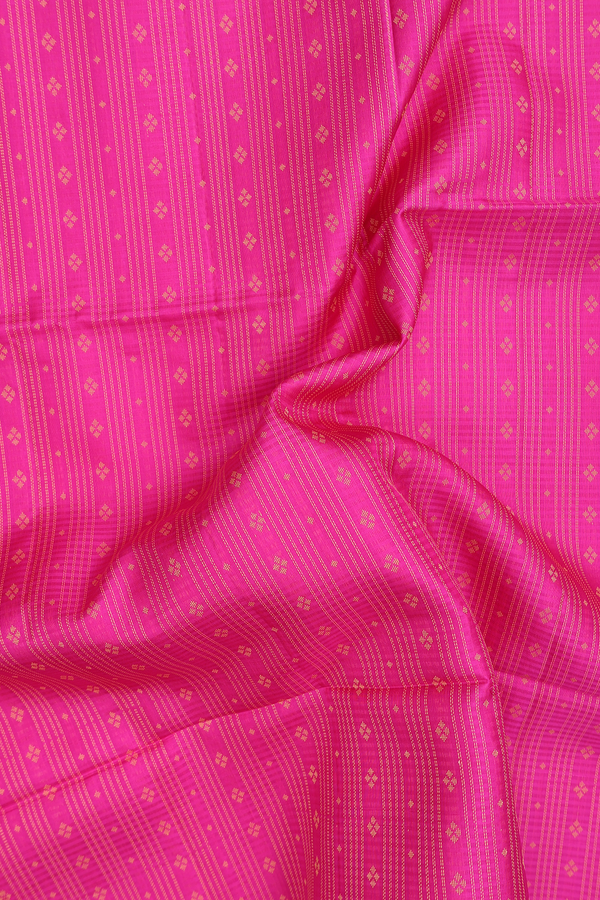 Soft Silk Saree In Dark Pink With Stripes Design