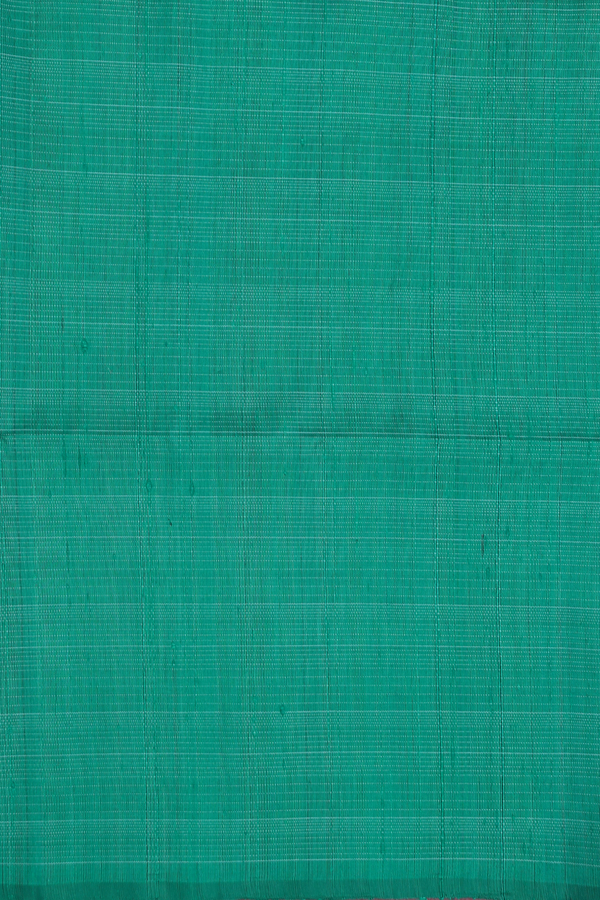 Raw Silk Saree In Peacock Green Along Stripes With Buttas