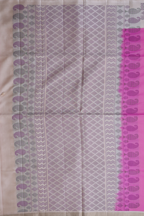 Soft Silk Saree In Pink With Threadwork Buttas