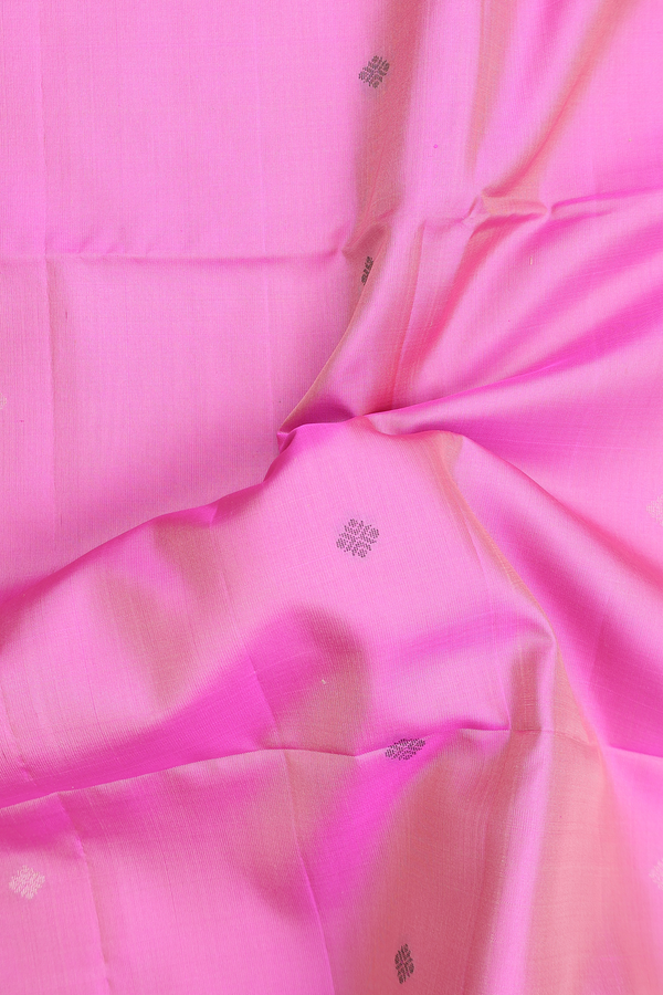 Soft Silk Saree In Pink With Threadwork Buttas