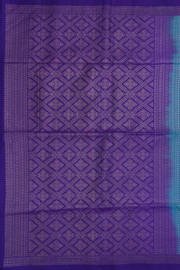 Soft Silk Saree In Blue With Brocade Design