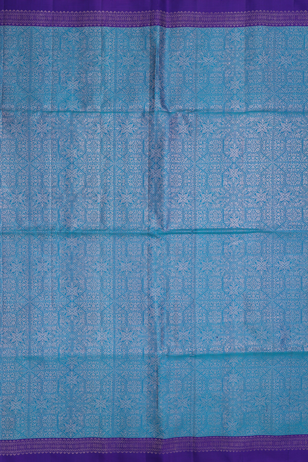 Soft Silk Saree In Blue With Brocade Design
