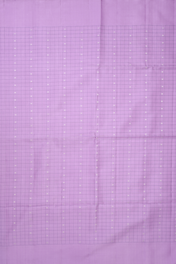 Soft Silk Saree In Lavender With Checks Design