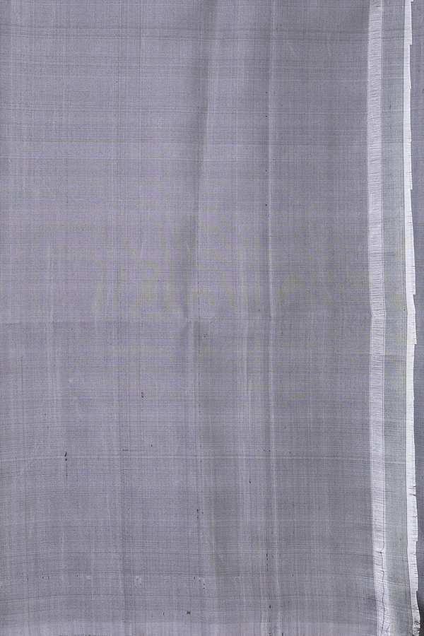 Soft Silk Saree In Grey With Temple Border