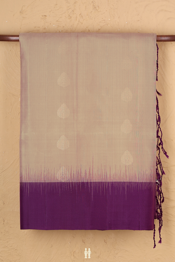Soft Silk Saree In Light Brown With Zari Buttas