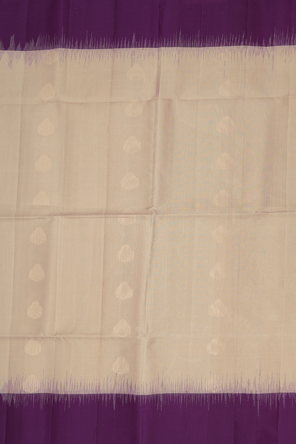 Soft Silk Saree In Light Brown With Zari Buttas