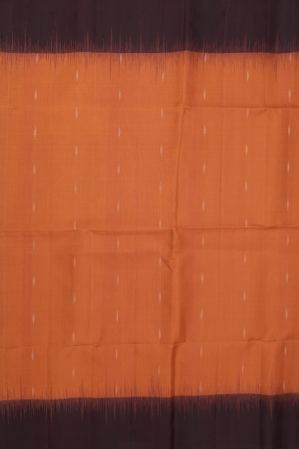 Soft Silk Saree In Spiced Orange With Zari Buttas
