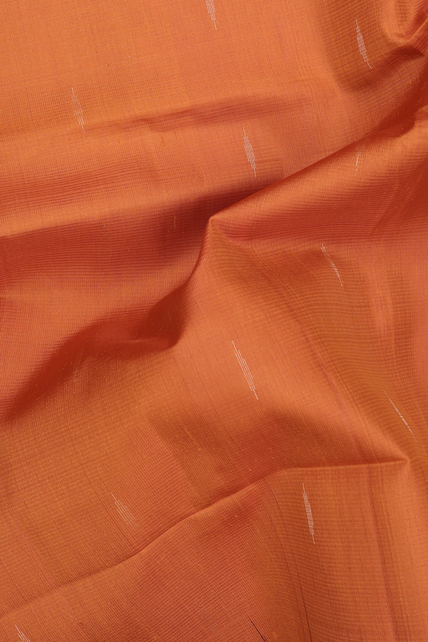 Soft Silk Saree In Spiced Orange With Zari Buttas