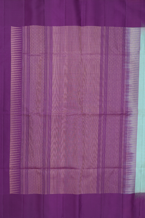 Soft Silk Saree In Dusty Green With Zari Buttas