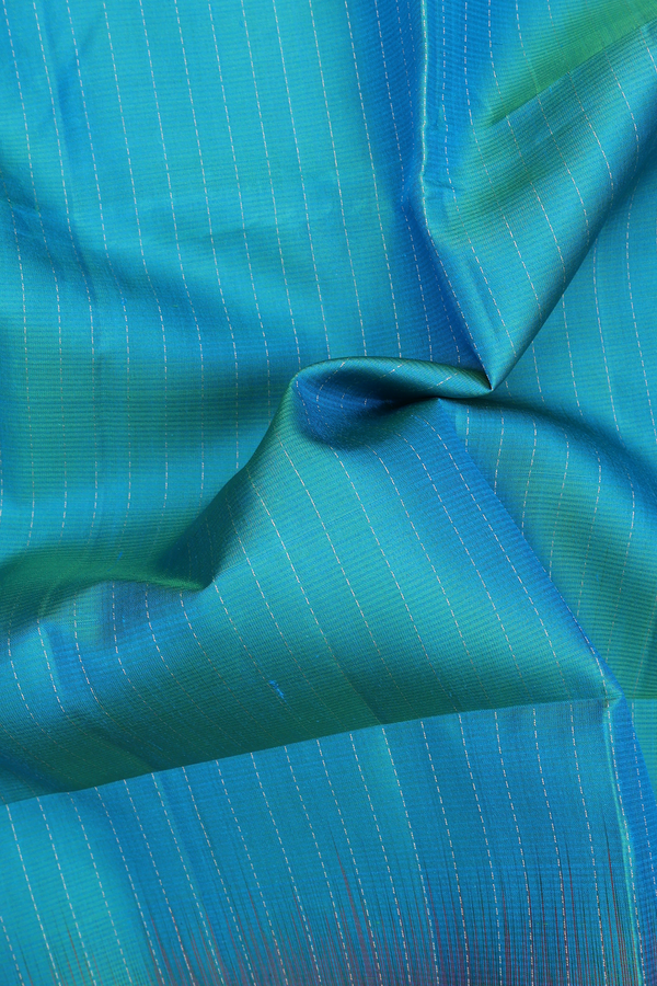Soft Silk Saree In Dual Tone With Stripes Design