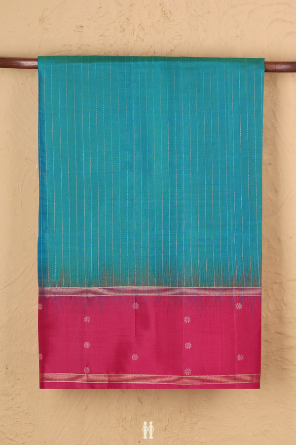 Soft Silk Saree In Dual Tone With Stripes Design