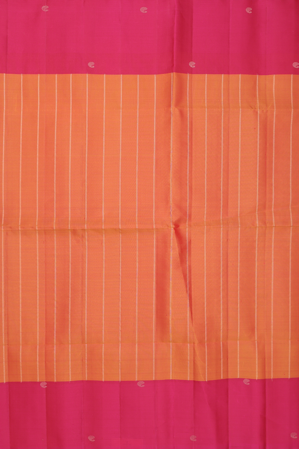 Soft Silk Saree In Copper Orange With Stripes Design