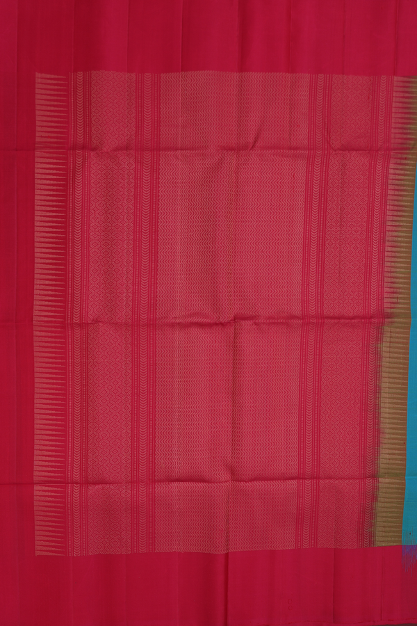 Soft Silk Saree In Greenish Blue With Zari Buttas