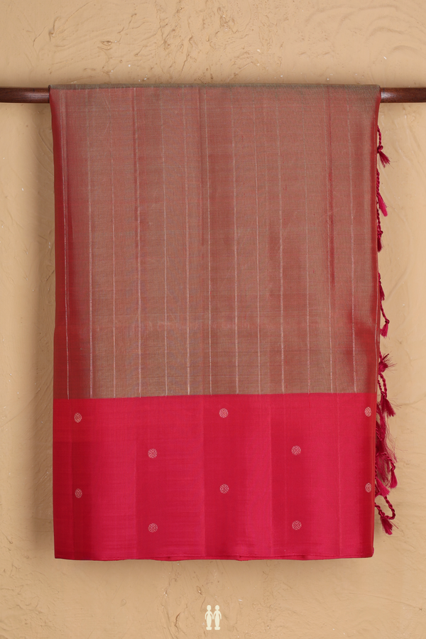 Soft Silk Saree In Dual Tone With Stripes Design