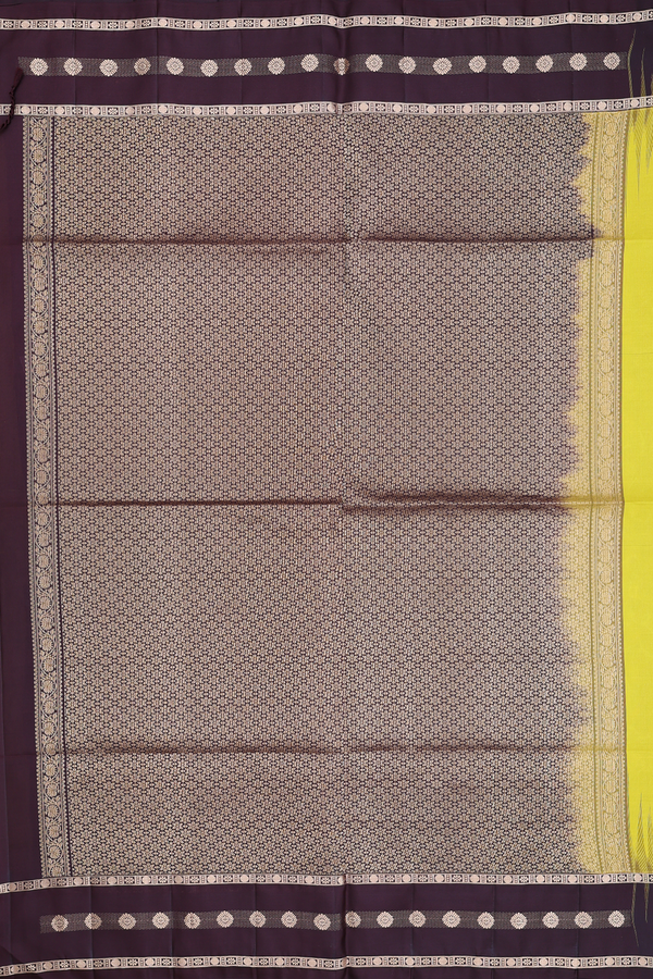 Soft Silk Saree In Dark Yellow With Zari Buttas