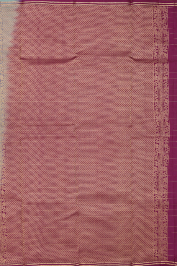 Kanchipuram Silk Saree In Green With Checks Design