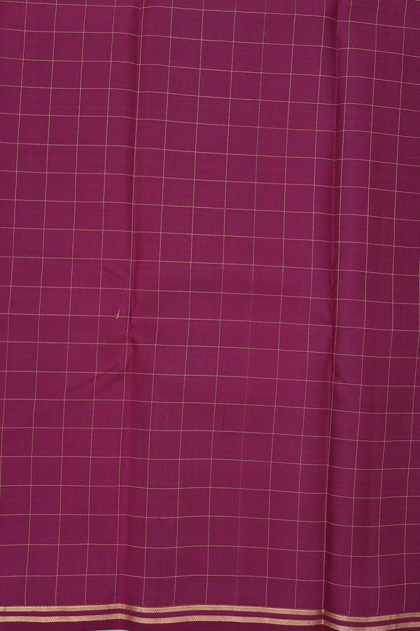 Kanchipuram Silk Saree In Green With Checks Design