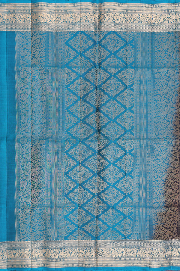 Soft Silk Saree In Dark Coffee Brown With Zari Buttas