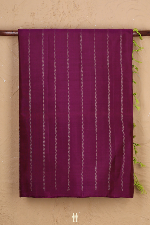 Soft Silk Saree In Purple With Stripes Design