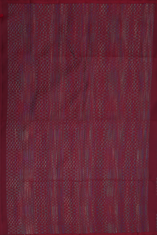 Soft Silk Saree In Red With Square Motifs