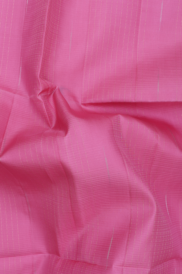 Soft Silk Saree In Pink With Stripes Design
