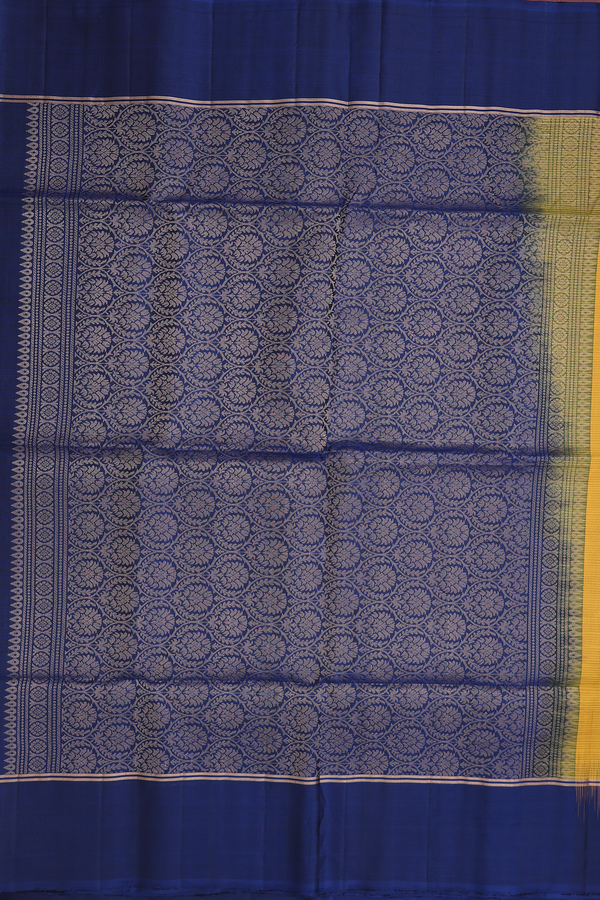 Soft Silk Saree In Yellow With Paisley Design