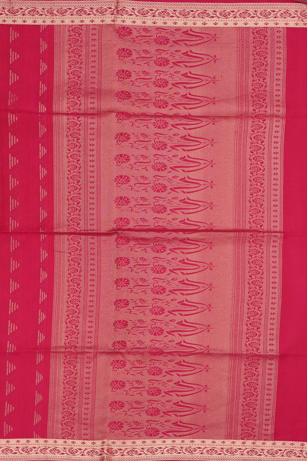 Soft Silk Saree In Rose Red With Allover Design