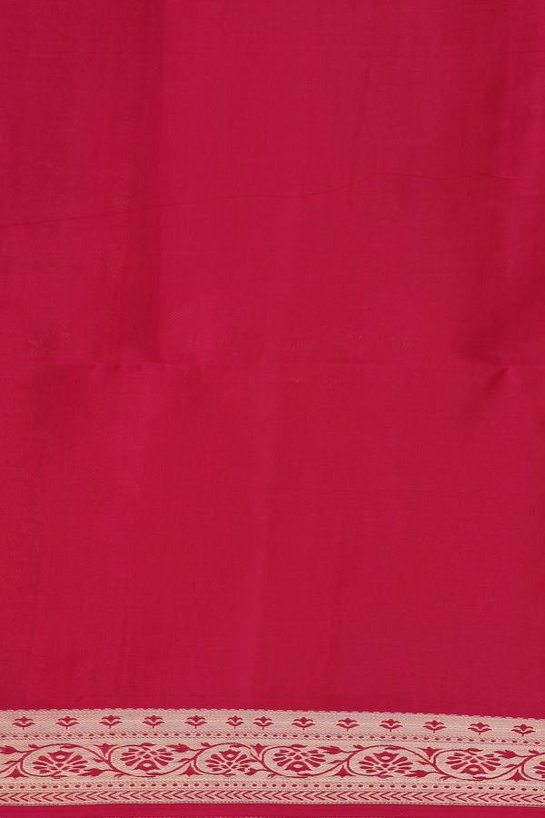 Soft Silk Saree In Rose Red With Allover Design