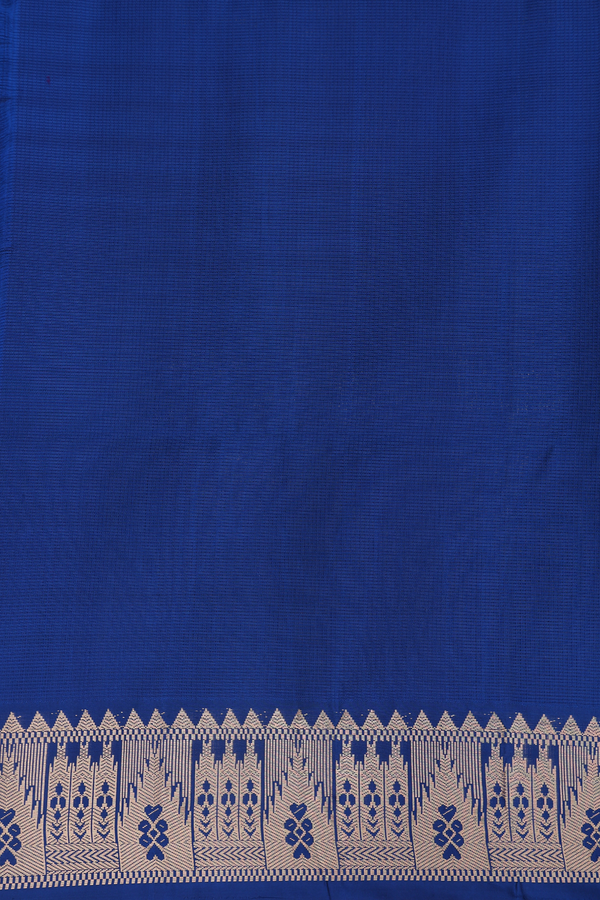 Soft Silk Saree In Capri Blue With Temple Motifs