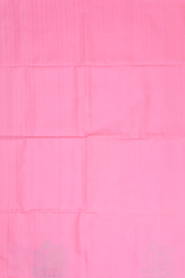 Soft Silk Saree In Pink With Stripes Design