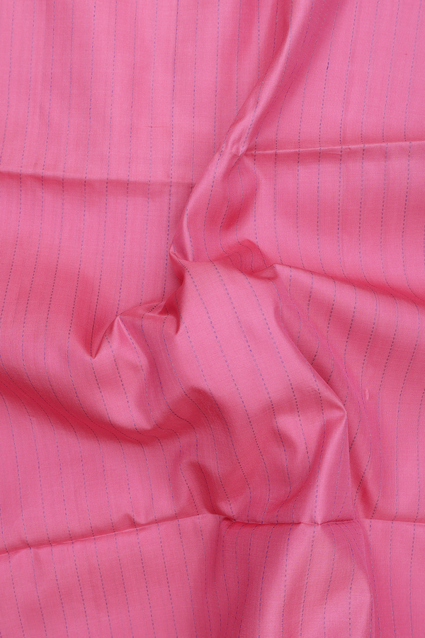 Soft Silk Saree In Pink With Stripes Design