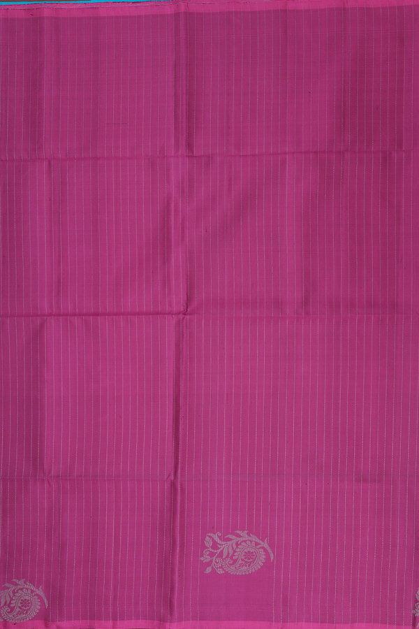 Soft Silk Saree In Berry Purple With Stripes Design