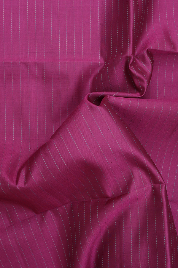 Soft Silk Saree In Berry Purple With Stripes Design