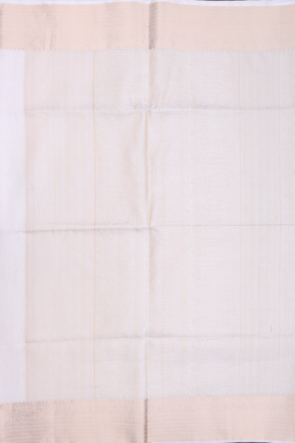 Soft Silk Saree In Off White With Stripes Design
