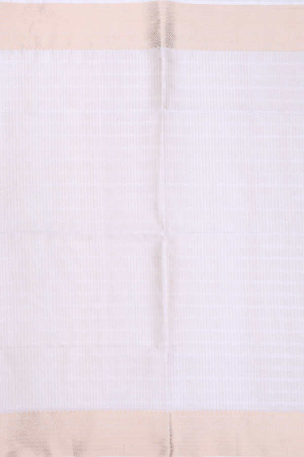 Soft Silk Saree In Off White With Stripes Design