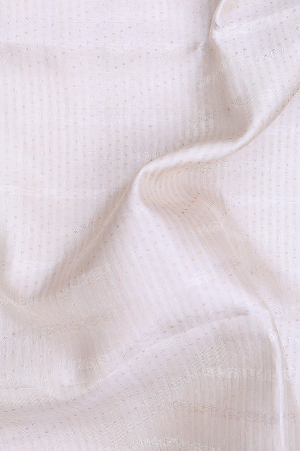 Soft Silk Saree In Off White With Stripes Design