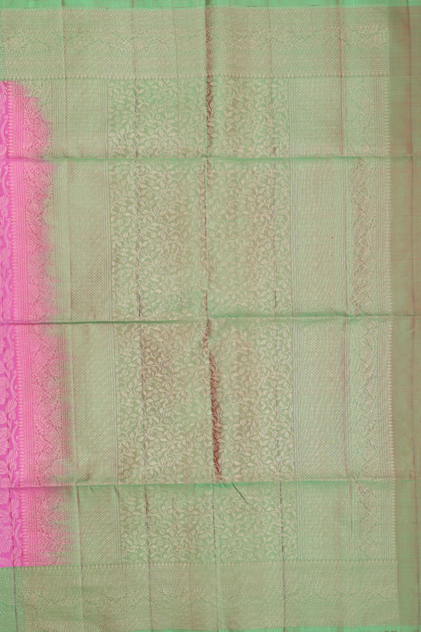 Soft Silk Saree In Pink With Brocade Design